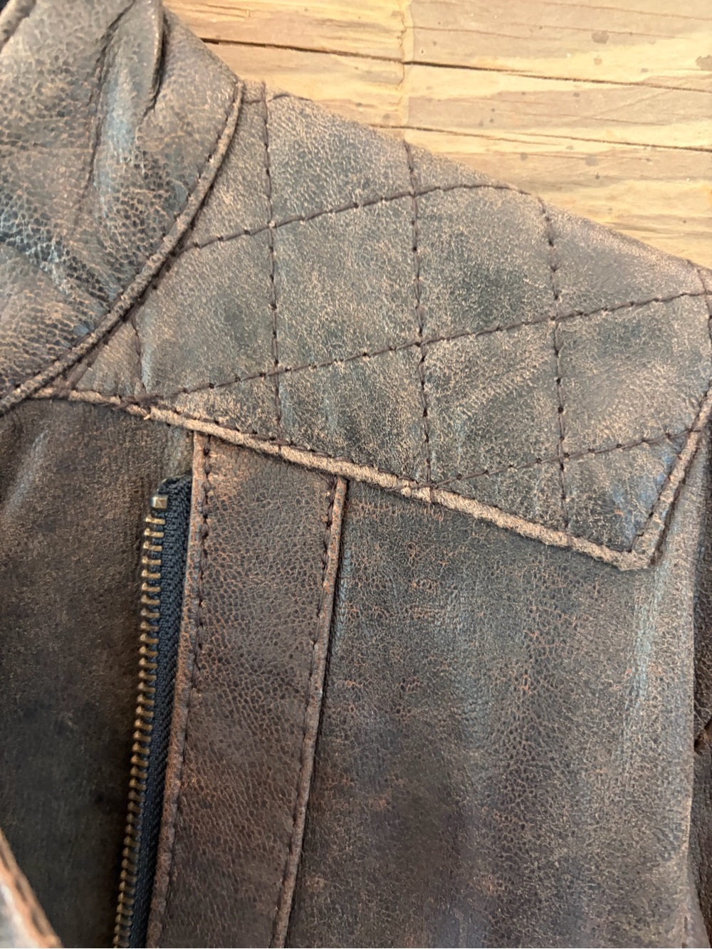 STS Ranchwear Ladies Lucy Brown Leather Biker Jacket - Picture 7 of 14